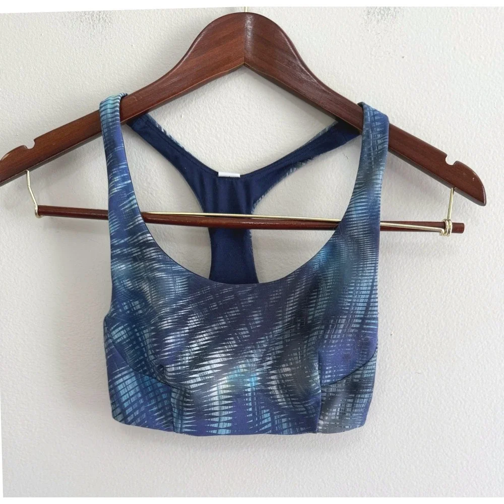 Lululemon Wunder Train Bra‎ Medium Support Shapeshifter Flux Blue Multi size 2